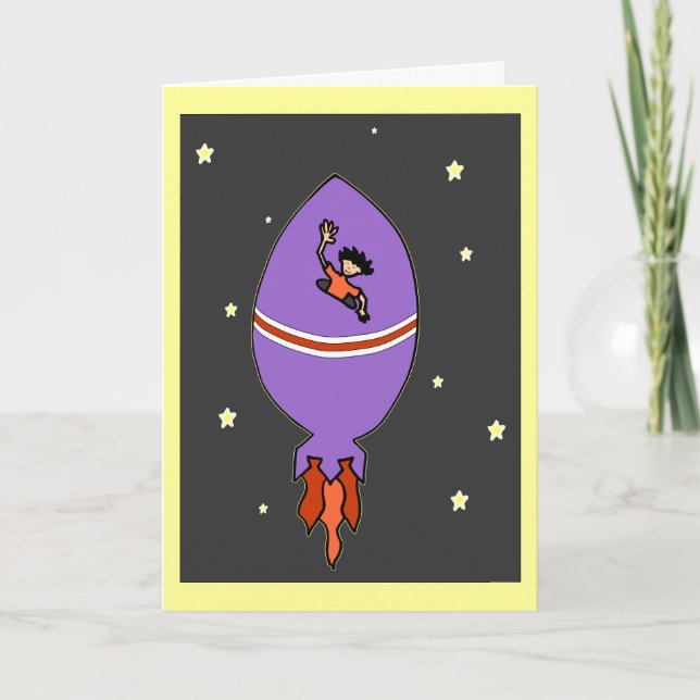 Rocket Boy Birthday Card (Front)