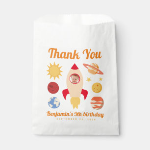 Rocket Boy Photo Birthday Outer Space Planets Favour Bag