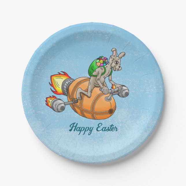 Rocket Bunny Paper Plate (Front)