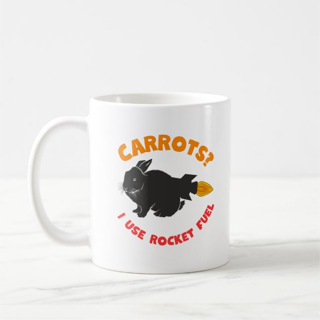 Rocket Bunny. Sarcastic rabbit. Funny Rabbit Coffee Mug (Left)