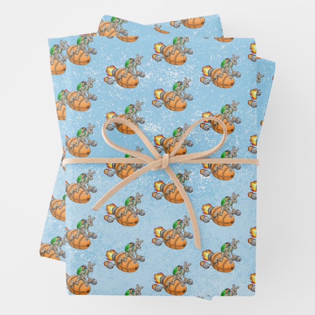 Rocket Bunny Wrapping Paper Sheet (In situ)