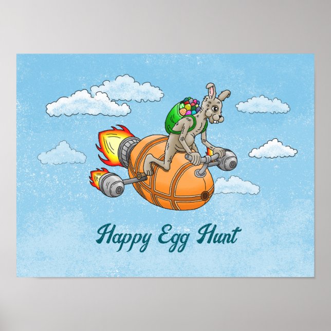 Rocket Bunny's Happy Egg Hunt Poster (Front)