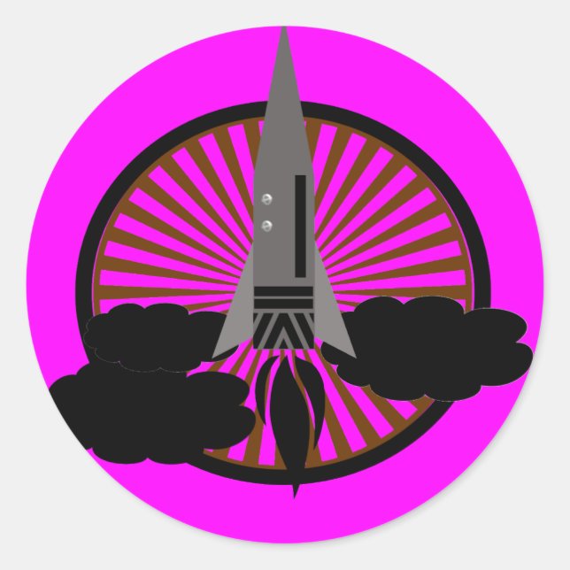 rocket classic round sticker (Front)