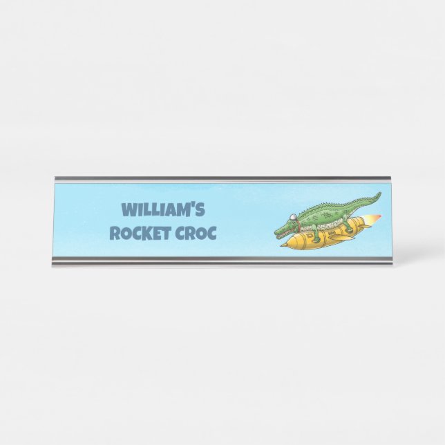 Rocket Croc Desk Name Plate (Front)