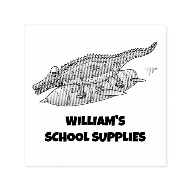 Rocket Crocodile Self-inking Stamp (Design)