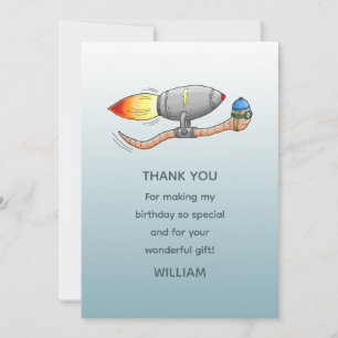 Rocket Earthworm Thank You Card