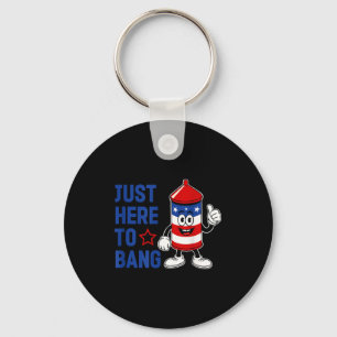 Rocket firework for july 4th just here to bang key ring