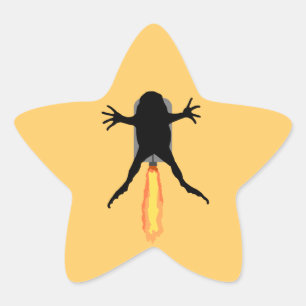 Rocket Frog Star Sticker