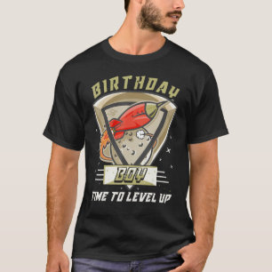 Rocket Galaxy Outer Space Birthday Boy Time To Lev T-Shirt