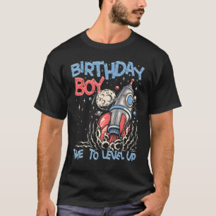 Rocket Galaxy Outer Space Birthday Boy Time To Lev T-Shirt