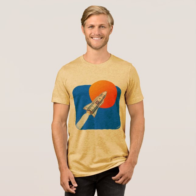 Rocket Graphic T-Shirt  Tri-Blend Shirt (Front Full)