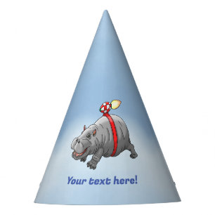 Rocket Hippo Birthday Party Hat