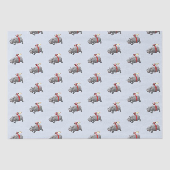 Rocket Hippo Birthday Tissue Paper (Front)