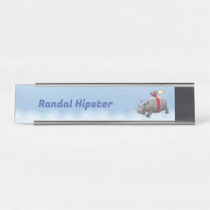 Rocket Hippo Desk Name Plate