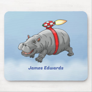 Rocket Hippo Mouse Pad