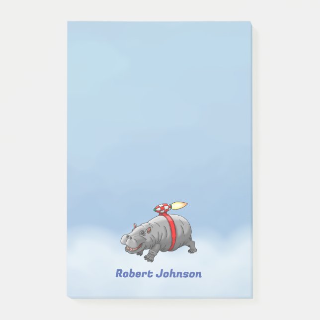 Rocket Hippo Post-it Notes (Front)