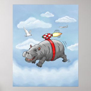 Rocket Hippo Poster