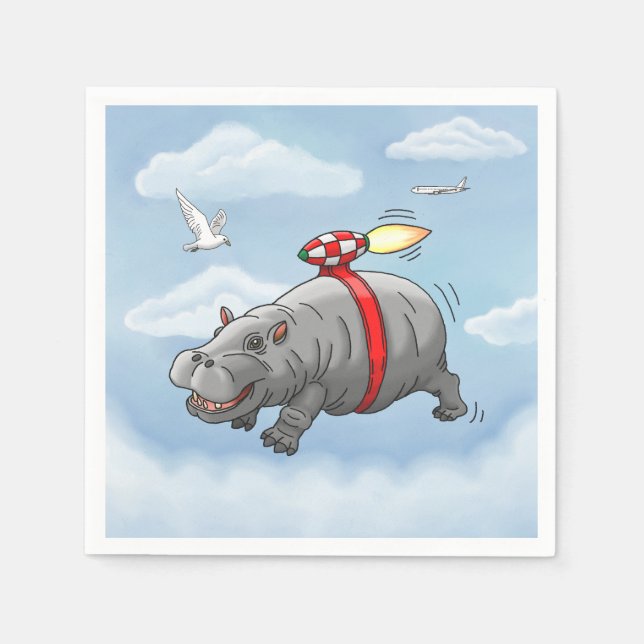 Rocket Hippo's Amazing Flight Napkin (Front)
