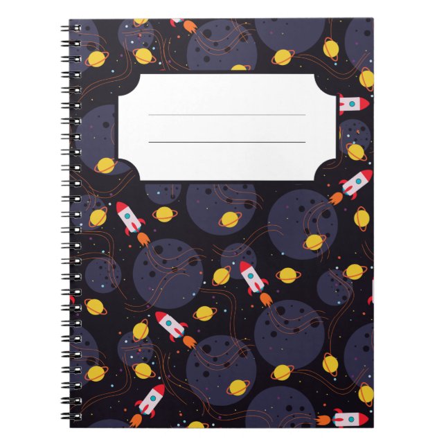 Rocket in Space  Notebook (Front)
