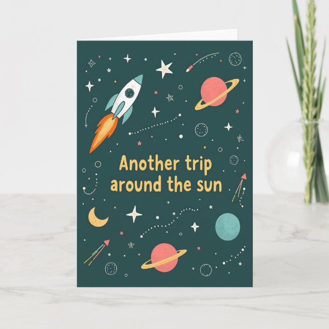 Rocket Journey Birthday Card (Front)