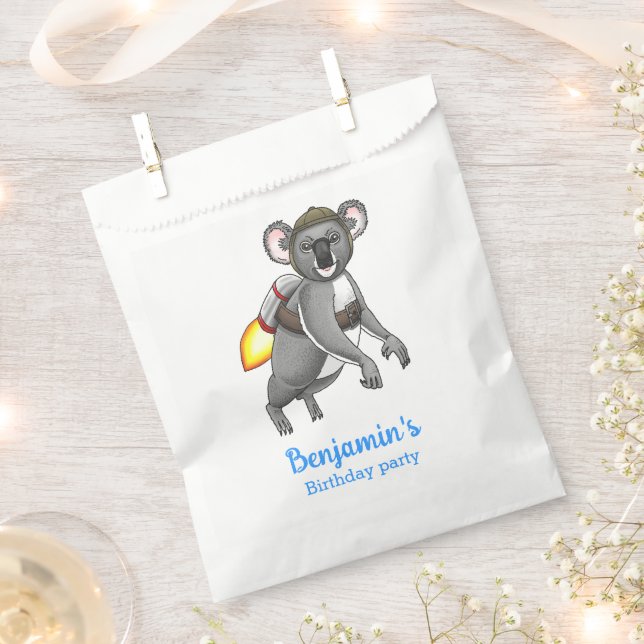 Rocket Koala Favour Bag (Clipped)