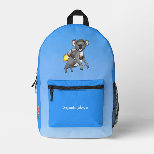 Rocket Koala Printed Backpack (Front)
