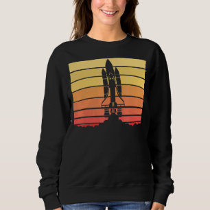 Rocket Launch Blast Off Astronomy Retro Space Shut Sweatshirt