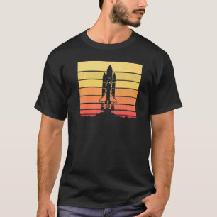Rocket Launch Blast Off Astronomy Retro Space Shut T-Shirt