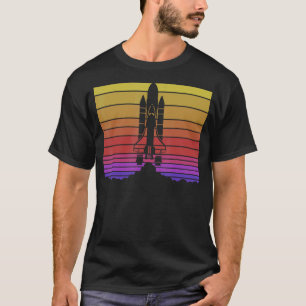 Rocket Launch Blast Off Astronomy Retro Space Shut T-Shirt