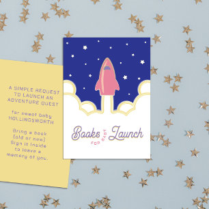 Rocket Launch Books for Baby Pink & Blue Enclosure Card