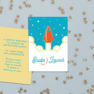 Rocket Launch Books for Baby Red & Teal Enclosure Card