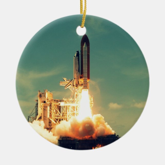 Rocket launch ceramic tree decoration (Front)