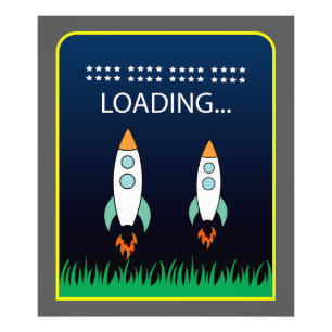 Rocket Launch Fun Filled,Colourful and Sci-Fi Photo Print