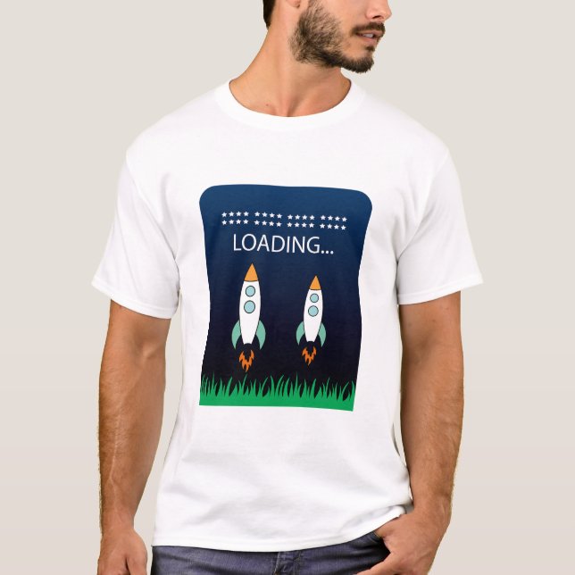 Rocket Launch Fun Filled,Colourful Sci-Fi T-Shirt (Front)
