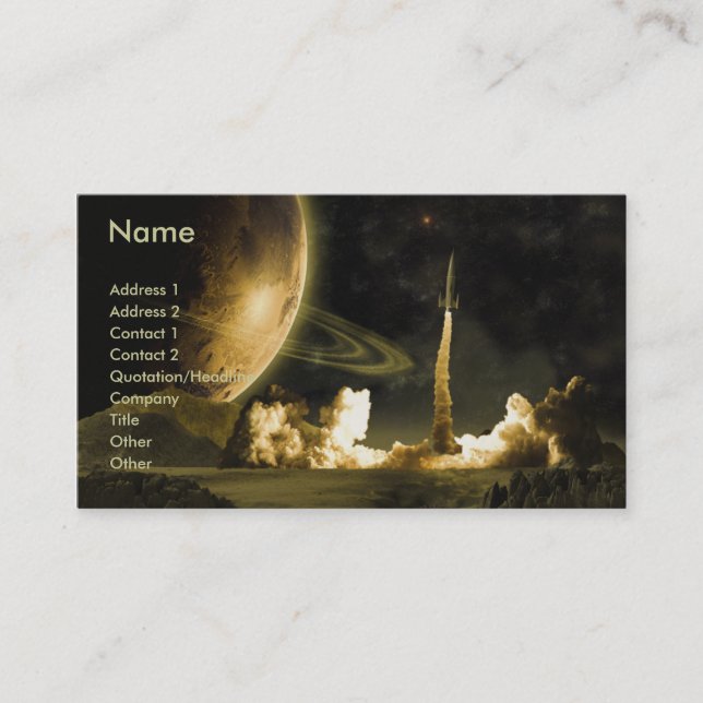 Rocket Launch Regular Business Card Template (Front)