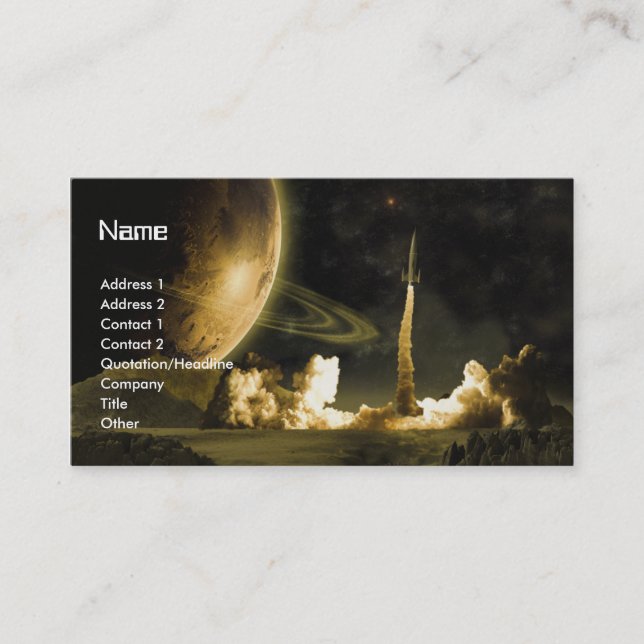 Rocket Launch Regular Business Card Template (Front)