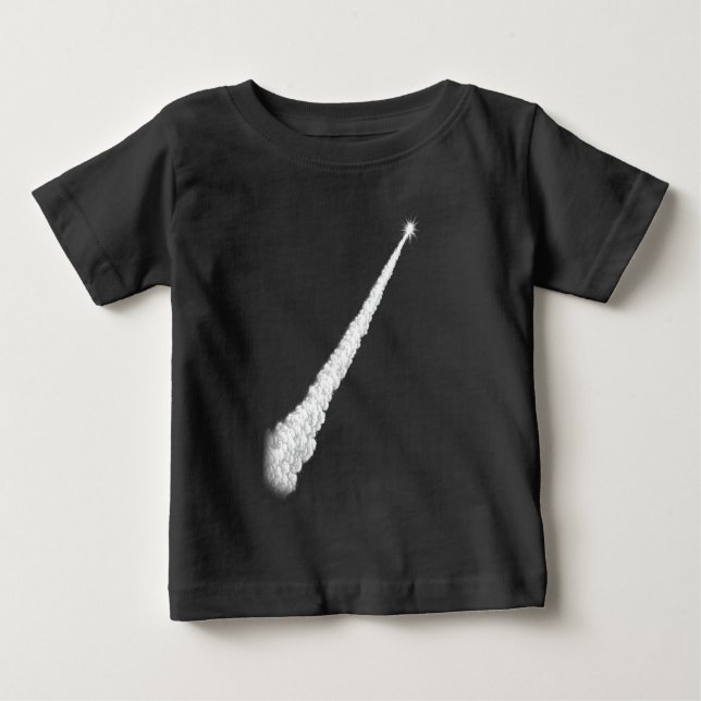 Rocket Launch Vapour Trail Line Art Baby T-Shirt (Front)