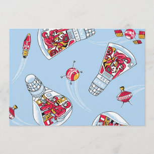 Rocket Man Retro Gemini Rockets in Space Party Invitation