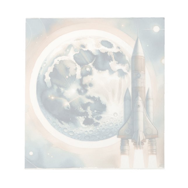 Rocket Moon Space Notepad (Front)