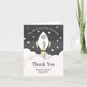 Rocket Outer Space Graduation  Thank You Card