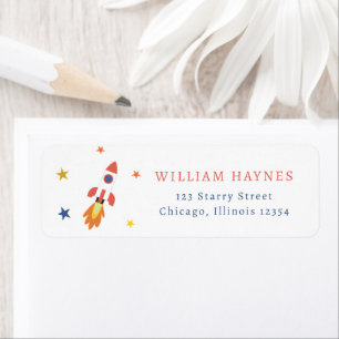 Rocket Outer Space Return Address Label