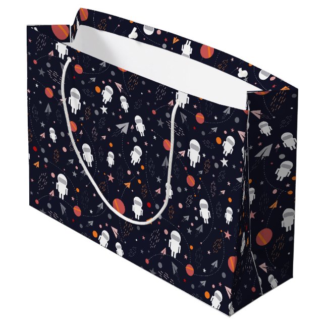 Rocket Planet Star Large Gift Bag (Back Angled)