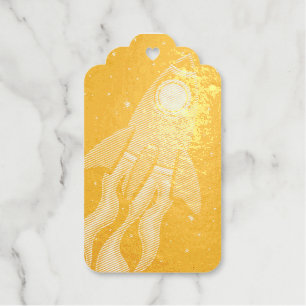 Rocket Postcard Favor Tags