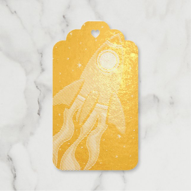 Rocket Postcard Favor Tags (Front)