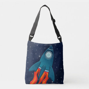 Rocket Postcard Favor Tags Crossbody Bag