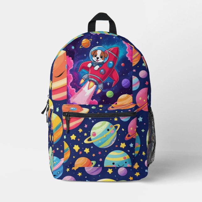 Rocket Pup Mission – Space Adventure Backpack for  (Front)