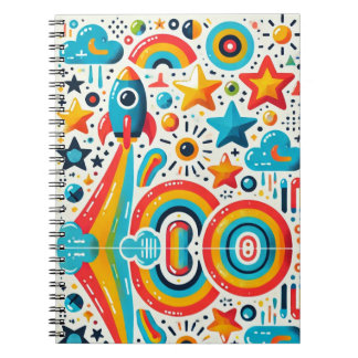 "Rocket Rainbow" Spiral Notebook