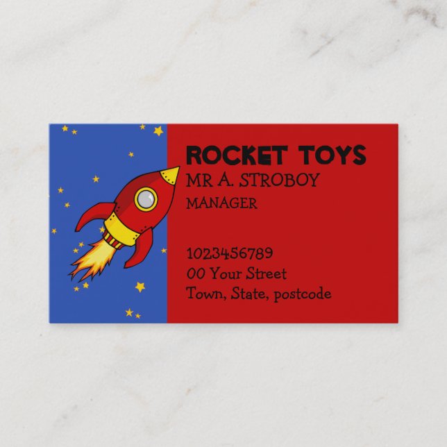 Rocket red yellow Business Card (Front)