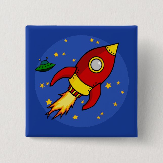 Rocket red yellow Button (Front)