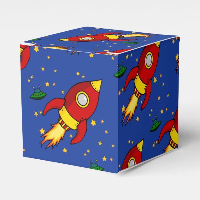 Rocket red yellow Classic Favour Box (Front Side)